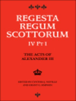 cover image of The Acts of Alexander III King of Scots 1249 -1286